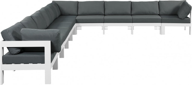 [HOT DEAL] Nizuc Fabric / Foam / Aluminum Grey Outdoor Patio Modular Sectional