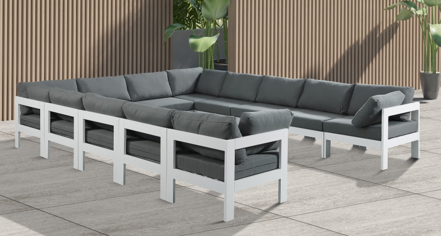 [HOT DEAL] Nizuc Fabric / Foam / Aluminum Grey Outdoor Patio Modular Sectional