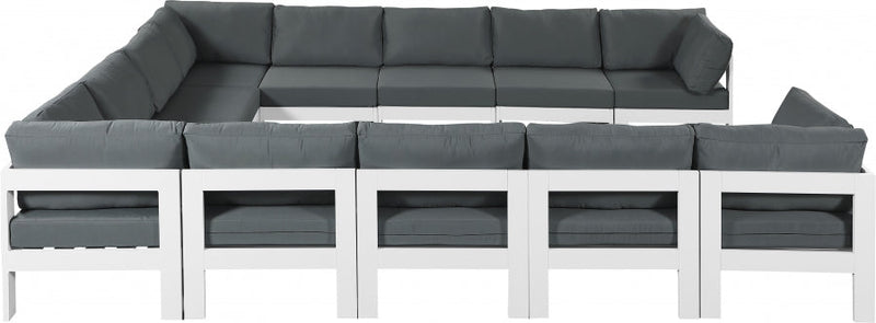[HOT DEAL] Nizuc Fabric / Foam / Aluminum Grey Outdoor Patio Modular Sectional