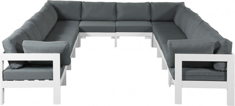 [HOT DEAL] Nizuc Fabric / Foam / Aluminum Grey Outdoor Patio Modular Sectional