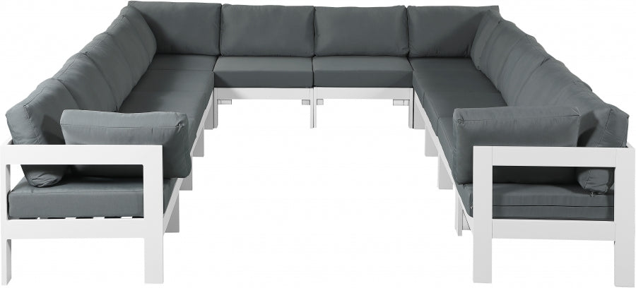 [HOT DEAL] Nizuc Fabric / Foam / Aluminum Grey Outdoor Patio Modular Sectional