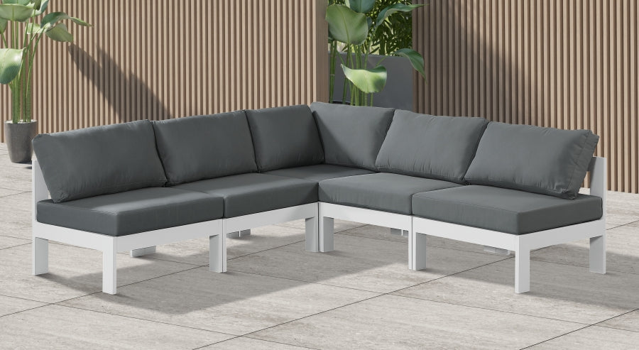 [HOT DEAL] Nizuc Fabric / Foam / Aluminum Grey Outdoor Patio Modular Sectional