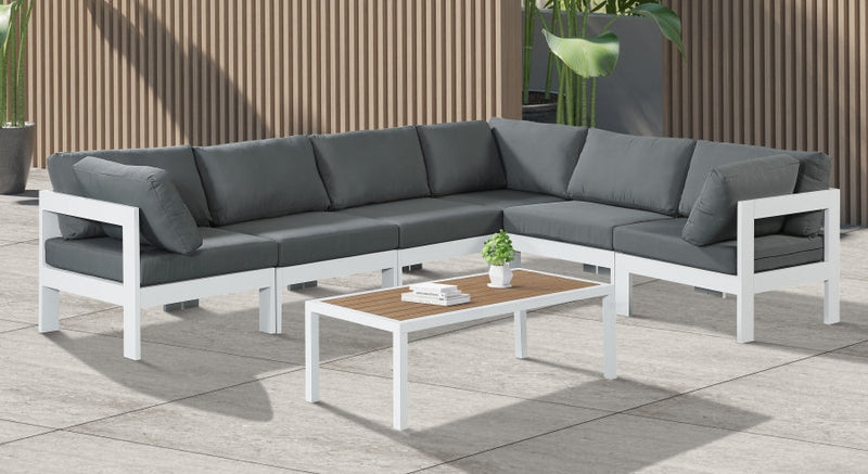 [HOT DEAL] Nizuc Fabric / Foam / Aluminum Grey Outdoor Patio Modular Sectional