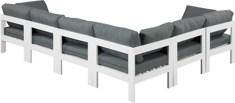 [HOT DEAL] Nizuc Fabric / Foam / Aluminum Grey Outdoor Patio Modular Sectional