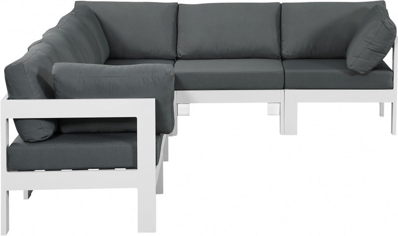 [HOT DEAL] Nizuc Fabric / Foam / Aluminum Grey Outdoor Patio Modular Sectional