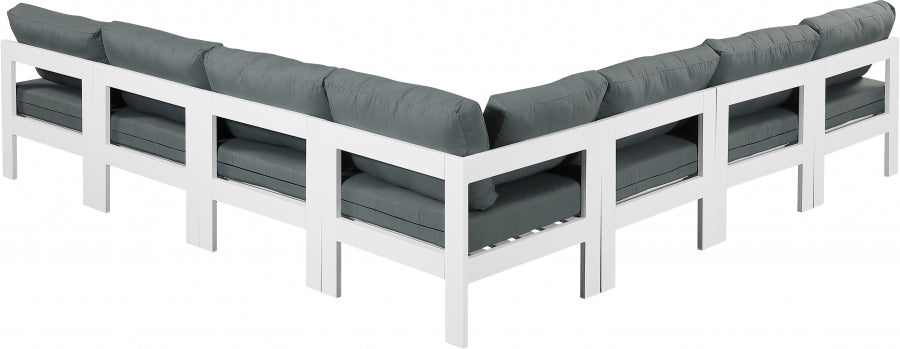 [HOT DEAL] Nizuc Fabric / Foam / Aluminum Grey Outdoor Patio Modular Sectional