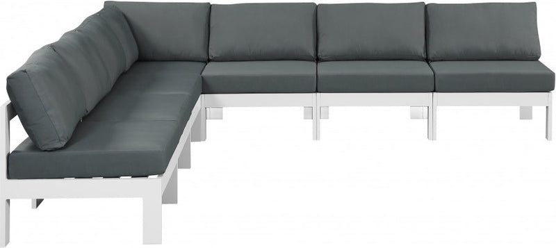 [HOT DEAL] Nizuc Fabric / Foam / Aluminum Grey Outdoor Patio Modular Sectional