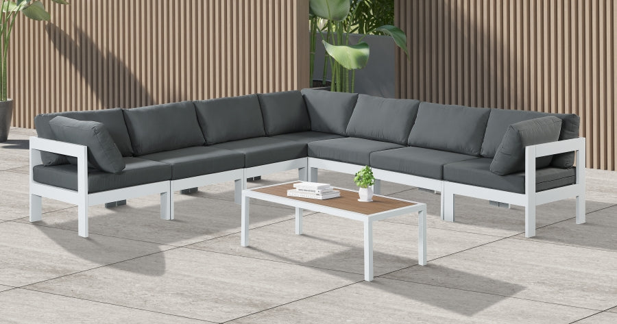 [HOT DEAL] Nizuc Fabric / Foam / Aluminum Grey Outdoor Patio Modular Sectional