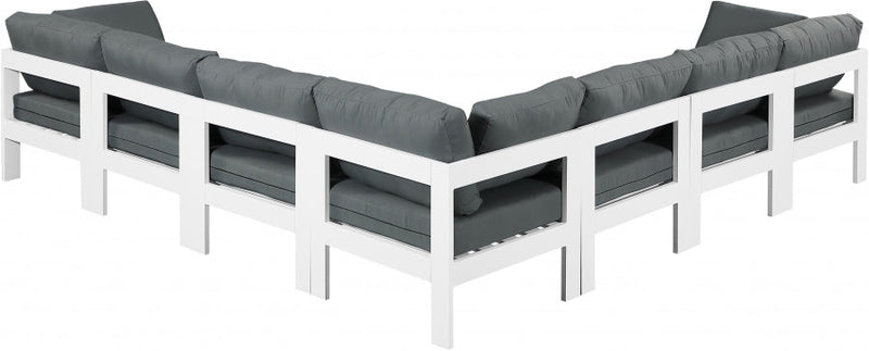 [HOT DEAL] Nizuc Fabric / Foam / Aluminum Grey Outdoor Patio Modular Sectional