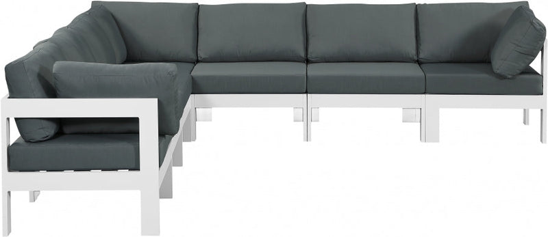 [HOT DEAL] Nizuc Fabric / Foam / Aluminum Grey Outdoor Patio Modular Sectional