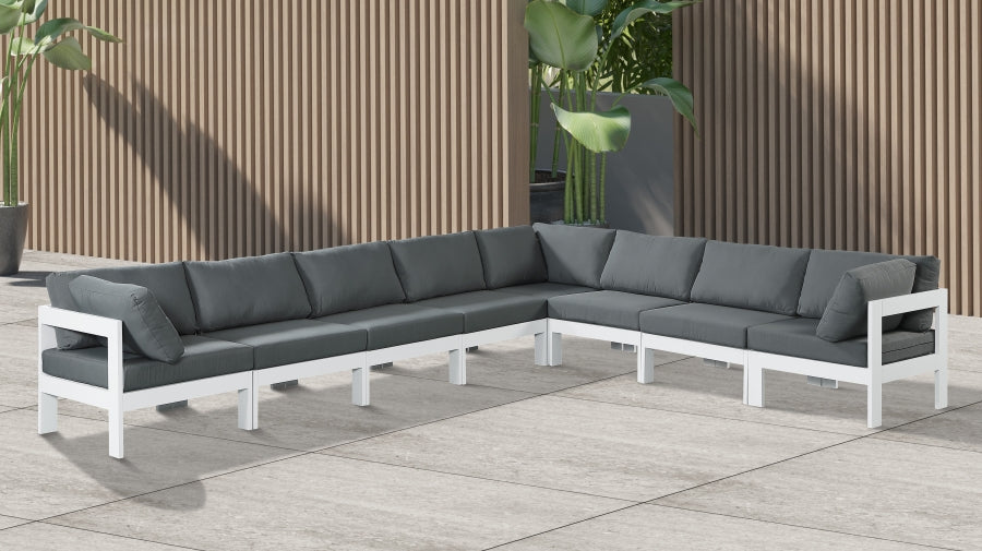 [HOT DEAL] Nizuc Fabric / Foam / Aluminum Grey Outdoor Patio Modular Sectional