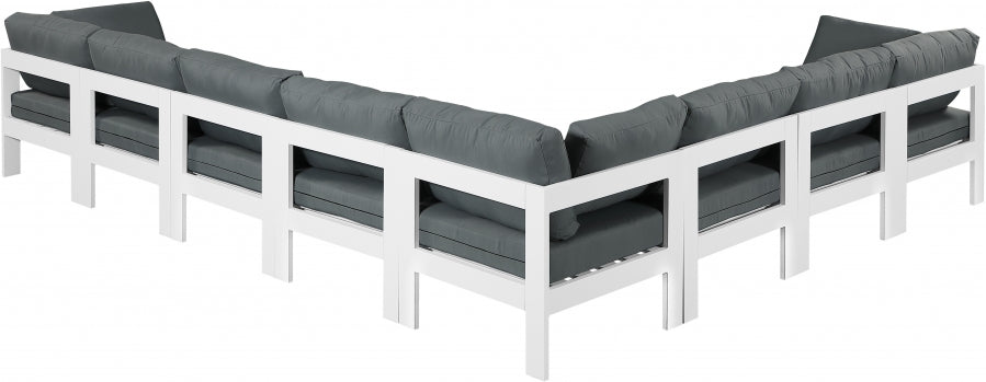 [HOT DEAL] Nizuc Fabric / Foam / Aluminum Grey Outdoor Patio Modular Sectional