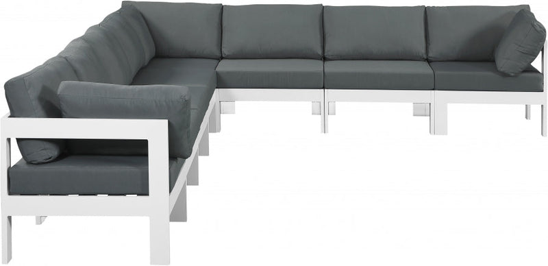 [HOT DEAL] Nizuc Fabric / Foam / Aluminum Grey Outdoor Patio Modular Sectional