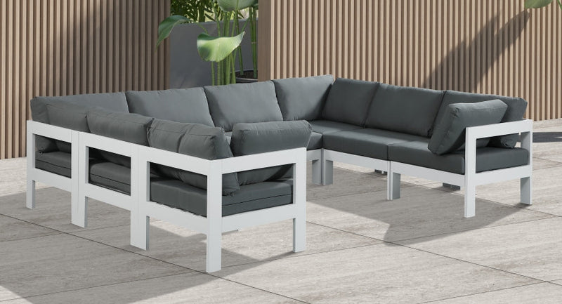 [HOT DEAL] Nizuc Fabric / Foam / Aluminum Grey Outdoor Patio Modular Sectional