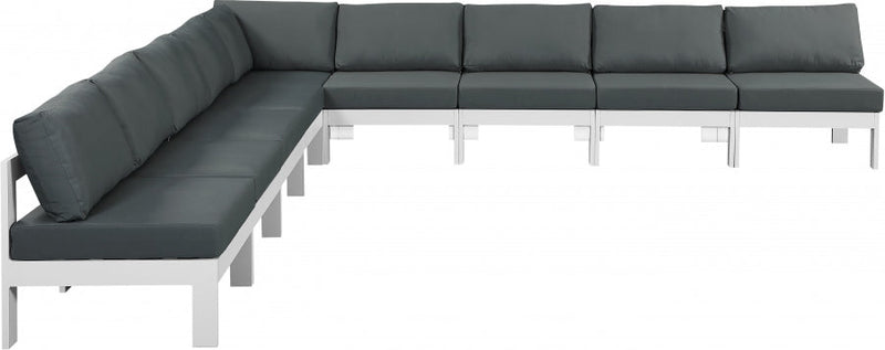 [HOT DEAL] Nizuc Fabric / Foam / Aluminum Grey Outdoor Patio Modular Sectional