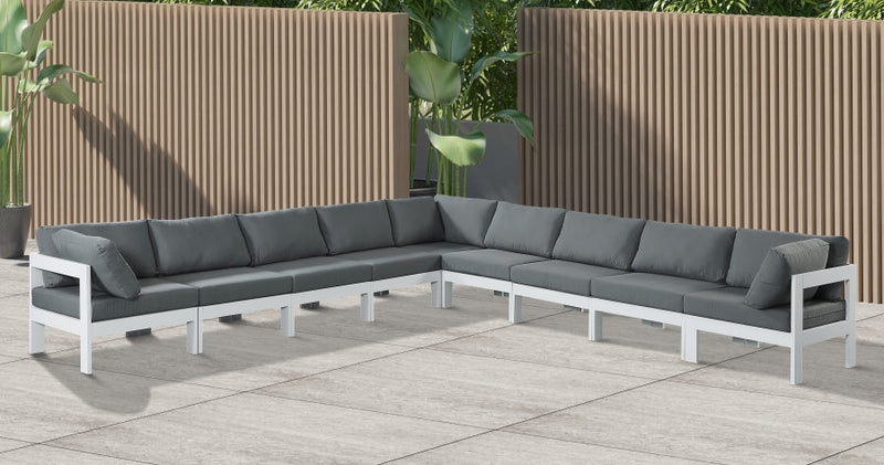 [HOT DEAL] Nizuc Fabric / Foam / Aluminum Grey Outdoor Patio Modular Sectional