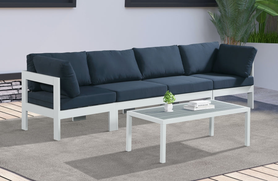 [HOT DEAL] Nizuc Fabric / Foam / Aluminum Navy Outdoor Patio Modular Sofa