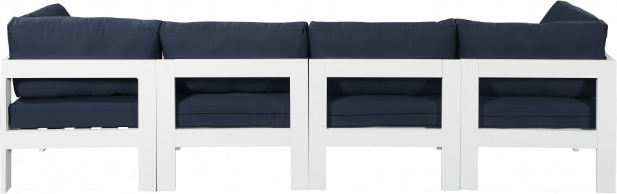 [HOT DEAL] Nizuc Fabric / Foam / Aluminum Navy Outdoor Patio Modular Sofa