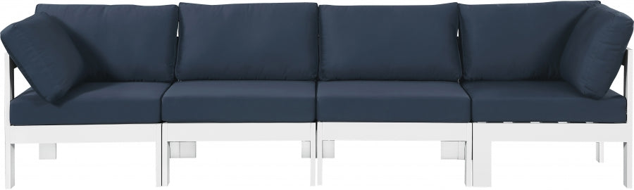 [HOT DEAL] Nizuc Fabric / Foam / Aluminum Navy Outdoor Patio Modular Sofa