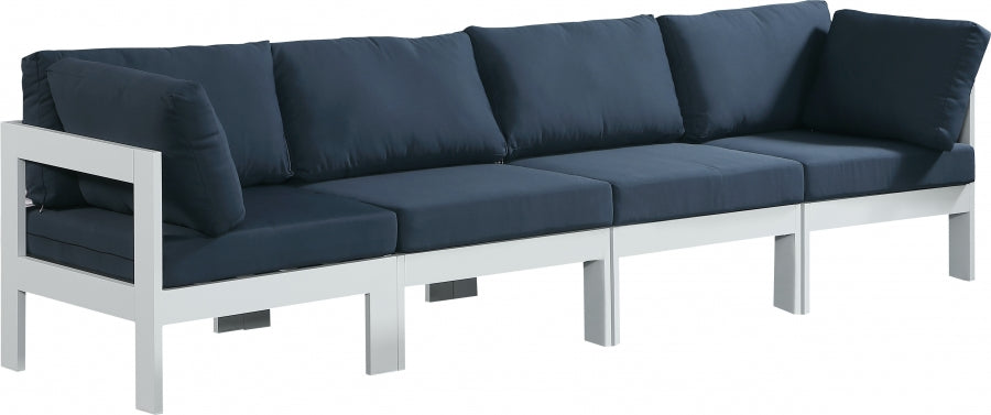 [HOT DEAL] Nizuc Fabric / Foam / Aluminum Navy Outdoor Patio Modular Sofa