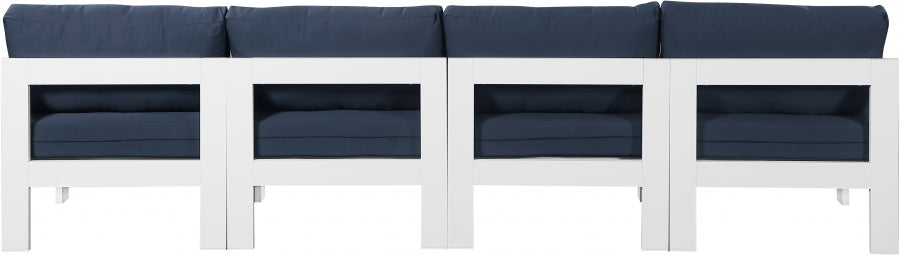 [HOT DEAL] Nizuc Fabric / Foam / Aluminum Navy Outdoor Patio Modular Sofa
