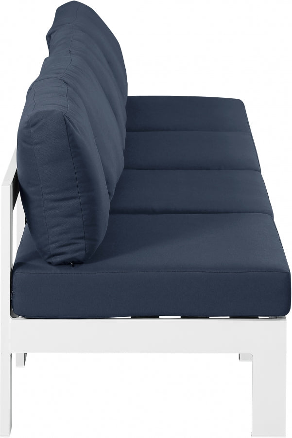 [HOT DEAL] Nizuc Fabric / Foam / Aluminum Navy Outdoor Patio Modular Sofa
