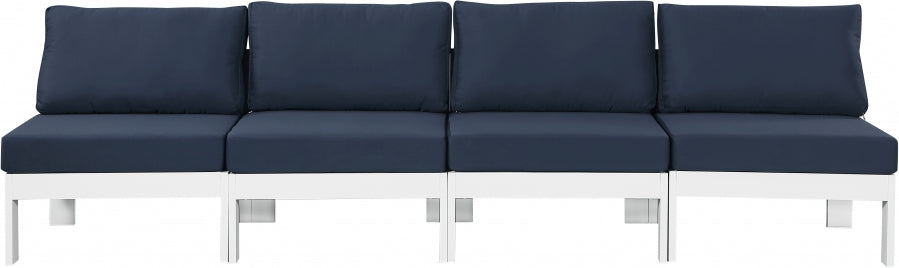 [HOT DEAL] Nizuc Fabric / Foam / Aluminum Navy Outdoor Patio Modular Sofa