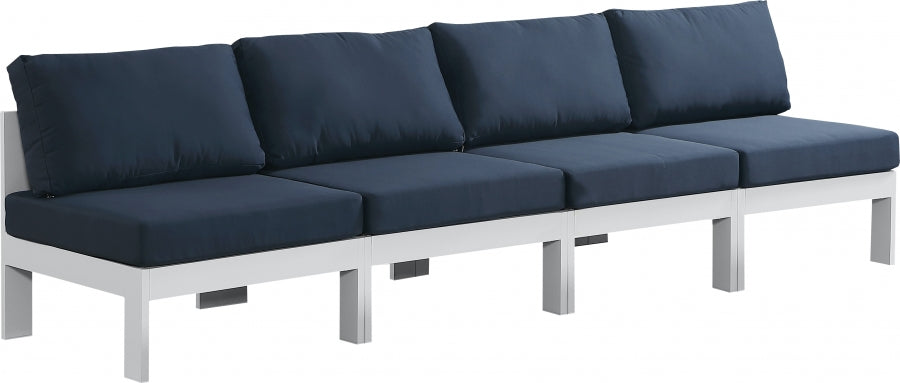 [HOT DEAL] Nizuc Fabric / Foam / Aluminum Navy Outdoor Patio Modular Sofa