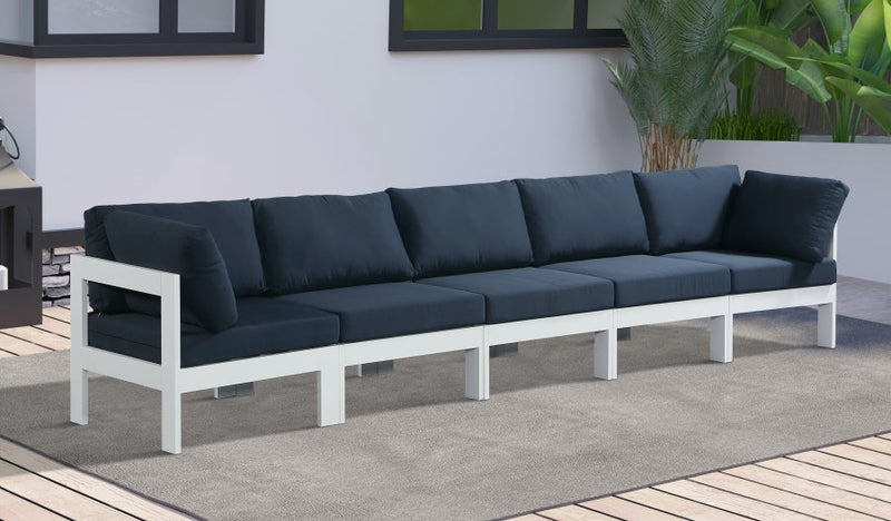 [HOT DEAL] Nizuc Fabric / Foam / Aluminum Navy Outdoor Patio Modular Sofa