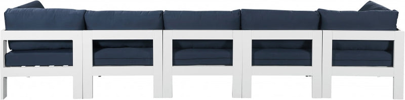 [HOT DEAL] Nizuc Fabric / Foam / Aluminum Navy Outdoor Patio Modular Sofa