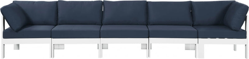 [HOT DEAL] Nizuc Fabric / Foam / Aluminum Navy Outdoor Patio Modular Sofa