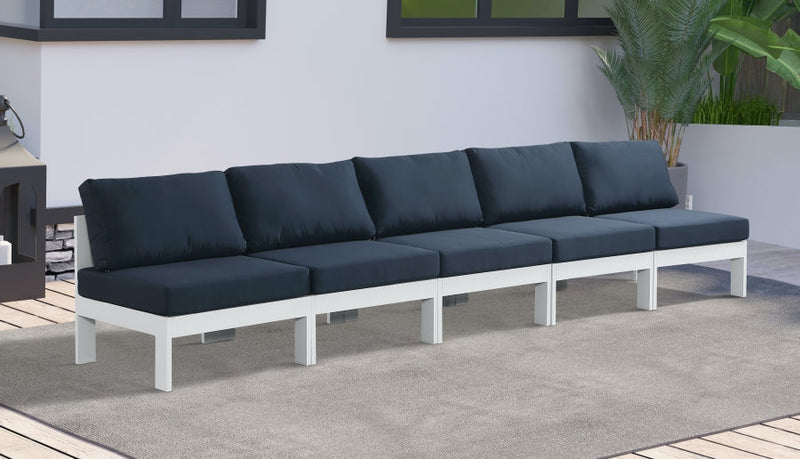 [HOT DEAL] Nizuc Fabric / Foam / Aluminum Navy Outdoor Patio Modular Sofa