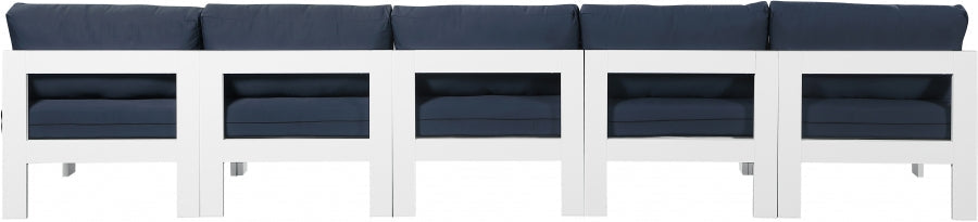 [HOT DEAL] Nizuc Fabric / Foam / Aluminum Navy Outdoor Patio Modular Sofa