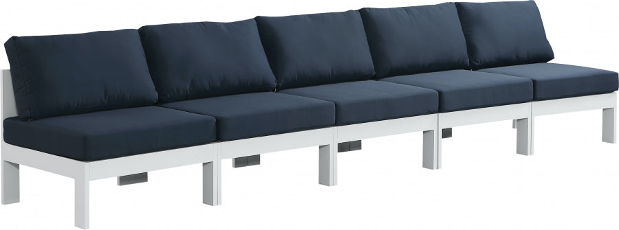 [HOT DEAL] Nizuc Fabric / Foam / Aluminum Navy Outdoor Patio Modular Sofa