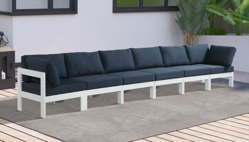 [HOT DEAL] Nizuc Fabric / Foam / Aluminum Navy Outdoor Patio Modular Sofa