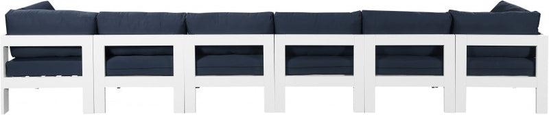 [HOT DEAL] Nizuc Fabric / Foam / Aluminum Navy Outdoor Patio Modular Sofa