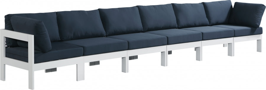 [HOT DEAL] Nizuc Fabric / Foam / Aluminum Navy Outdoor Patio Modular Sofa