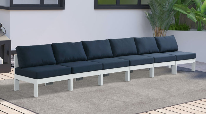 [HOT DEAL] Nizuc Fabric / Foam / Aluminum Navy Outdoor Patio Modular Sofa