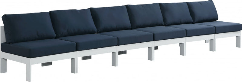 [HOT DEAL] Nizuc Fabric / Foam / Aluminum Navy Outdoor Patio Modular Sofa