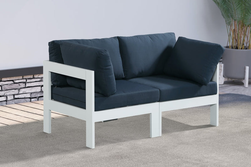 [HOT DEAL] Nizuc Fabric / Foam / Aluminum Navy Outdoor Patio Modular Sofa