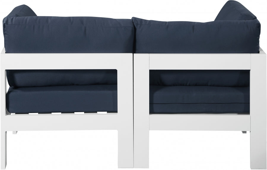 [HOT DEAL] Nizuc Fabric / Foam / Aluminum Navy Outdoor Patio Modular Sofa