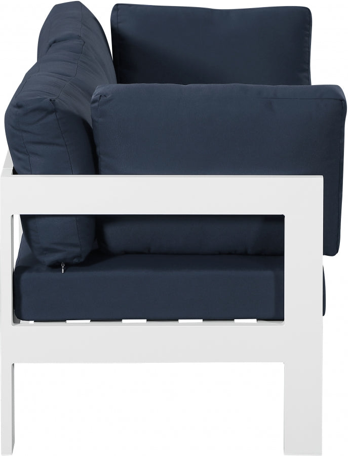[HOT DEAL] Nizuc Fabric / Foam / Aluminum Navy Outdoor Patio Modular Sofa