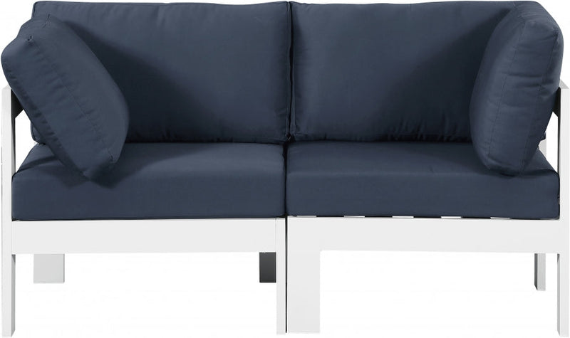 [HOT DEAL] Nizuc Fabric / Foam / Aluminum Navy Outdoor Patio Modular Sofa