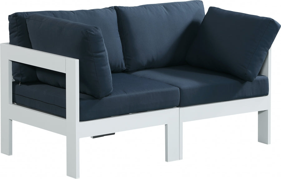 [HOT DEAL] Nizuc Fabric / Foam / Aluminum Navy Outdoor Patio Modular Sofa