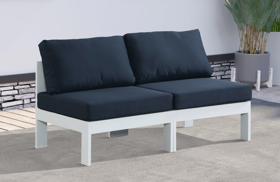 [HOT DEAL] Nizuc Fabric / Foam / Aluminum Navy Outdoor Patio Modular Sofa