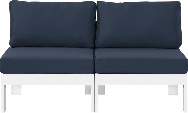 [HOT DEAL] Nizuc Fabric / Foam / Aluminum Navy Outdoor Patio Modular Sofa