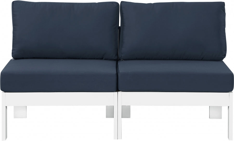 [HOT DEAL] Nizuc Fabric / Foam / Aluminum Navy Outdoor Patio Modular Sofa