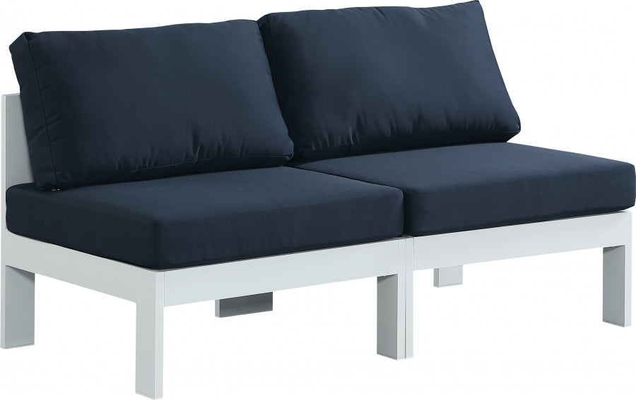 [HOT DEAL] Nizuc Fabric / Foam / Aluminum Navy Outdoor Patio Modular Sofa
