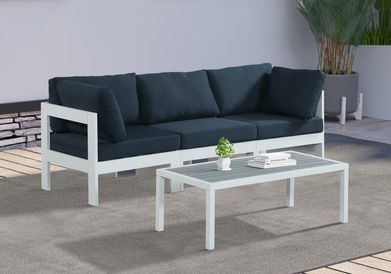 [HOT DEAL] Nizuc Fabric / Foam / Aluminum Navy Outdoor Patio Modular Sofa
