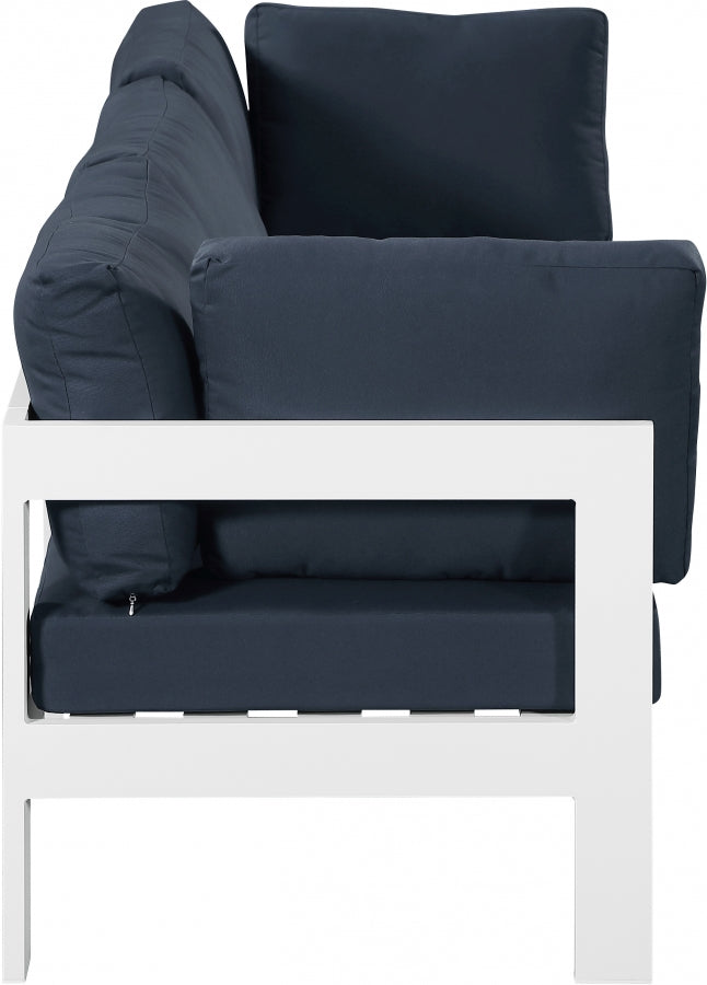 [HOT DEAL] Nizuc Fabric / Foam / Aluminum Navy Outdoor Patio Modular Sofa